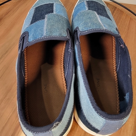 Sun + Stone Denim Patch Slip on Sneakers Loafers Size 12 - Picture 11 of 16